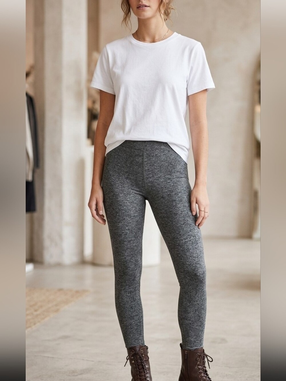 SPANX Charcoal Heather Leggings